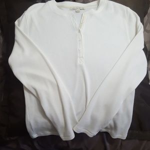 Ivory long sleeve Henley style